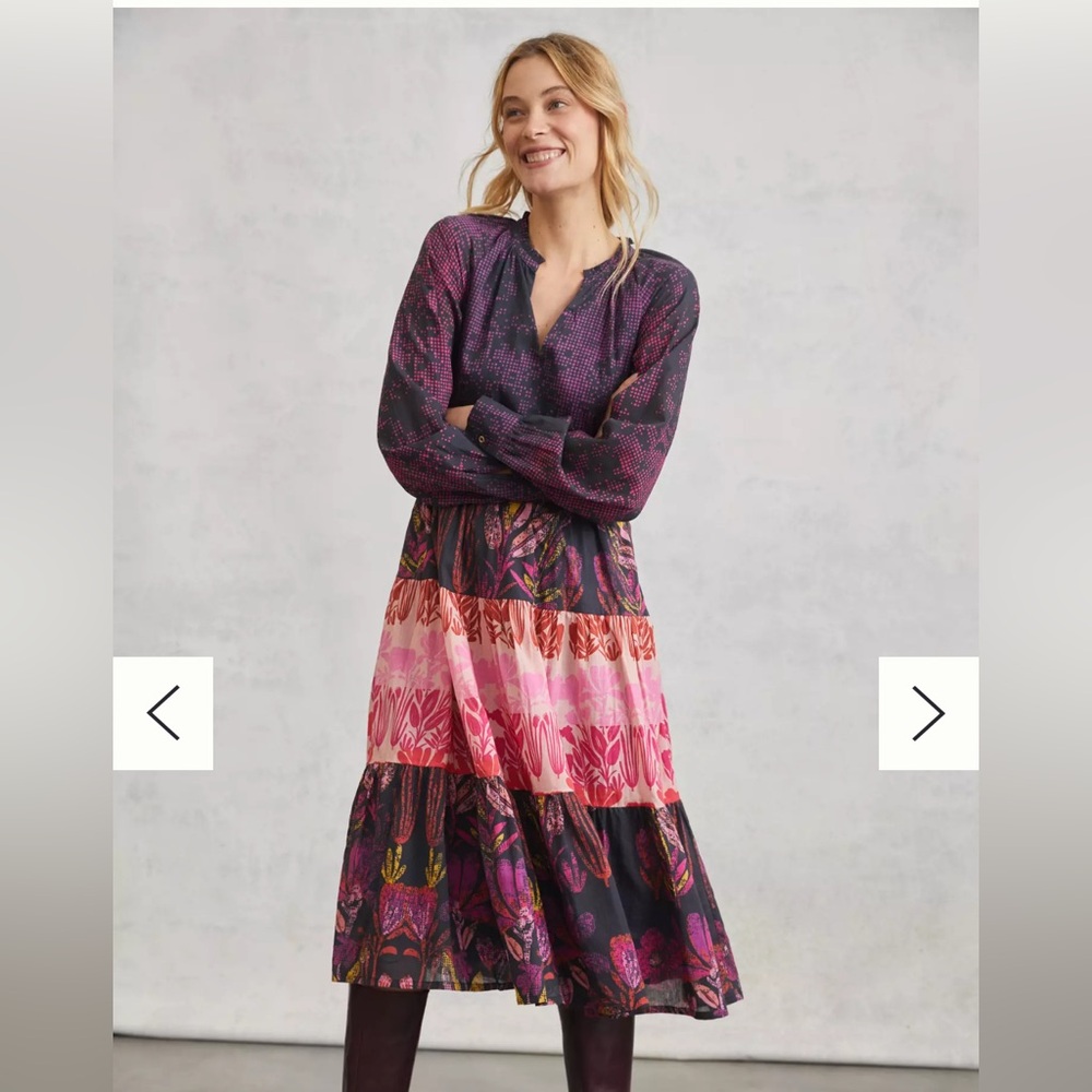 Roopa Pemmaraju x Anthropologie Block Tiered Dress